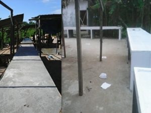 Pasar di Kep.Labin Kec. Bangko Dapat Bantuan 5 Meja dari Dinas Perikanan Kab.Rohil