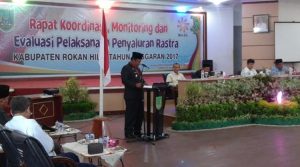 Wabub Rohil, Jamiludin Sa’at Membuka Rapat Monitoring dan Evaluasi Rastra