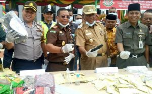 354 Barang Bukti Pidana Umum di Musnahkan Kejari Rihil