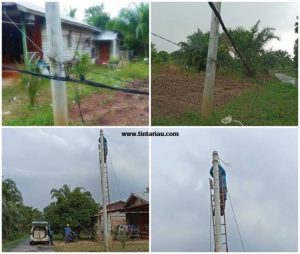 Petugas PT.PLN(PERSERO) CAB.DUMAI Cepat Tanggap , Laporan Warga RT:01 , Adanya Aliran Listrik Mati tertimpa pohon Di Jalan Tanjung belit, Kel. Bumiayu