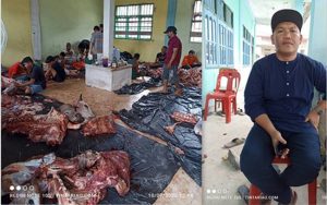 Pembagian Daging Qurban Di Mesjid Jami’atul Hijrah 11 Dzulhijah 1443H /2022 M Berjalan Tertib Aman Dan Lancar