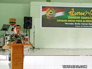 Komandan Kodim 0320 Dumai Letkol ( Arh ) Hermansyah Tarigan, SE, Coffee Morning Bersama Insan Pers Dumai