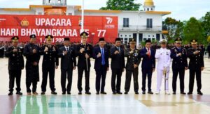 Bupati dan Wabup Rohil Hadiri Upacara Peringatan HUT Bhayangkara ke-77
