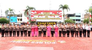 Kapolres Dumai AKBP Dhovan Oktavianton, S.H, S.I.K, M.Si , Pimpin Upacara Sertijab Kabag Ops dan Pelantikan Kabag SDM Polres Dumai