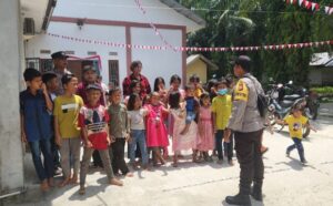 Polsek Sei.Sembilan Jajaran Polres Dumai, Menggelar Minggu Kasih di Gereja Bethel Indonesia (GBI) Di Kel.Lbk Gaung Kec.Sai.Sembilan