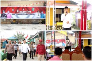 Walikota Dumai H. Paisal, SKM, MARS bersama Kapolres Dumai AKBP Dhovan Oktavianton, S.H, S.I.K, M.Si Resmikan Kampung Bebas Dari Narkoba