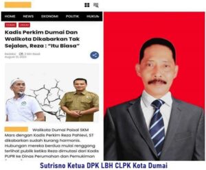 Sutrisno Ketua DPK LBH CL&PK Kota Dumai , Seorang ASN Harus Mengedepankan Etika Dalam Mematuhi Arahan Dan Mendukung Pimpinan melayani masyarakat Dumai