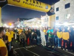Fun Night Run Go Green Polres Dumai Berlangsung Aman;48 Peserta Dapat Bibit Tanaman