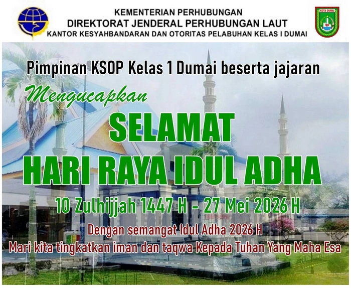 Ucapan Selamat Hari Raya Idul Adha dari KSOP Kelas 1 Dumai